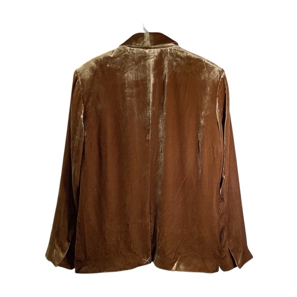 Garnet Hill Luxurious Tan Velvet Blazer Jacket Lined - Picture 6 of 8